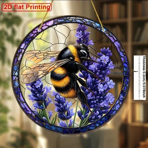 Bee lavender flower suncatcher - flower,