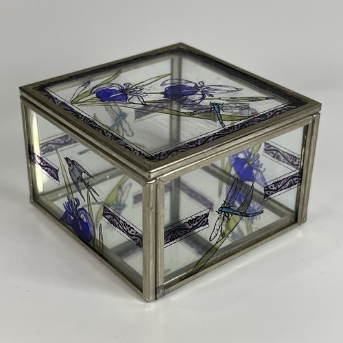 Vintage stained glass trinket - stained,