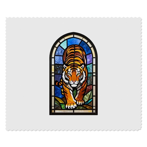 Stained glass tiger lens - 'stained, tiger'