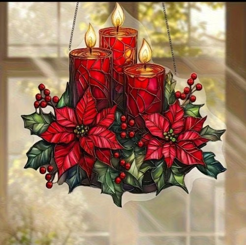 Christmas red candle - christmas,