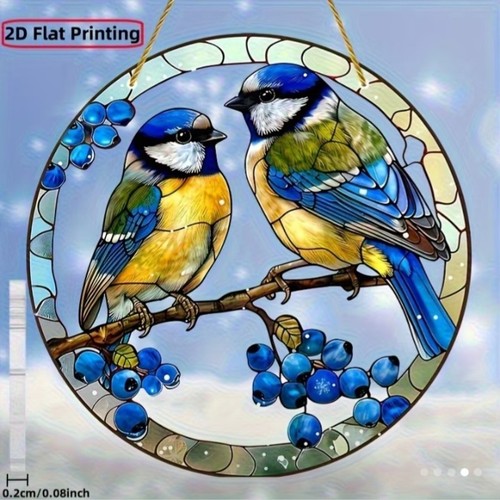 Beautiful blue tits suncatcher - beautiful,