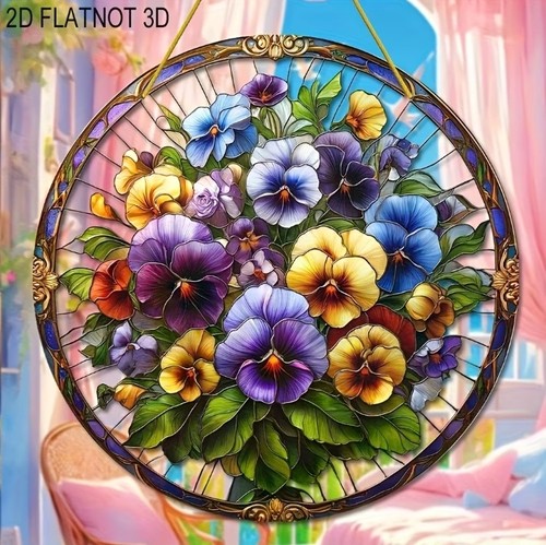Pretty pansies suncatcher - pansies,