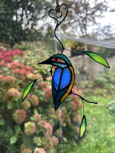 Kingfisher stained glass - stained,