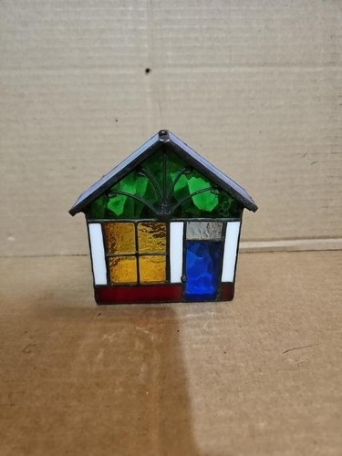Vintage stained glass - vintage, house