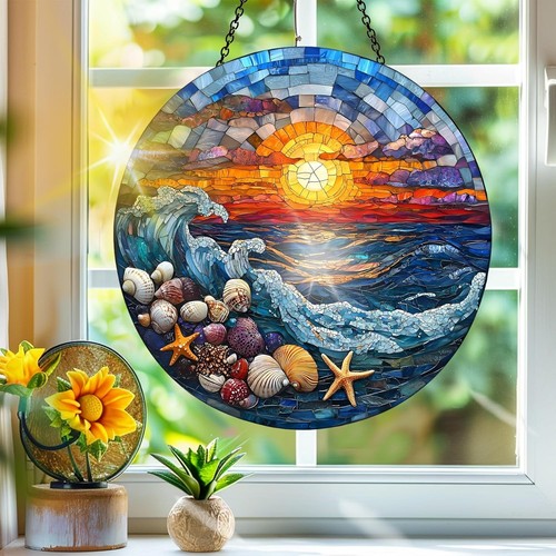 Colourful sun and seashells - sun,