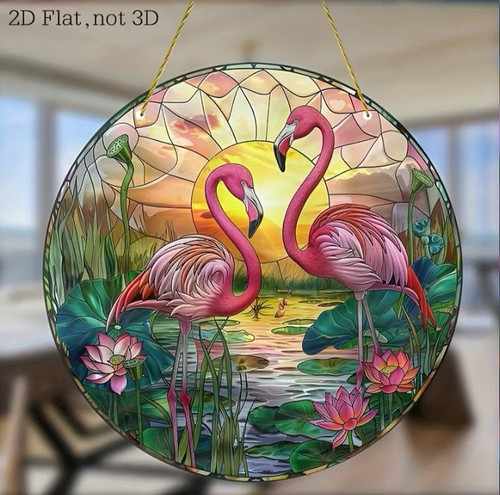 Pink flamingo suncatcher - flamingo,