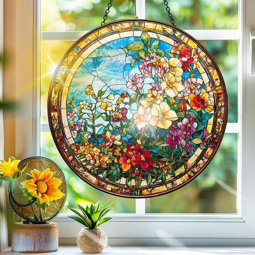 Colourful stained glass - , effect