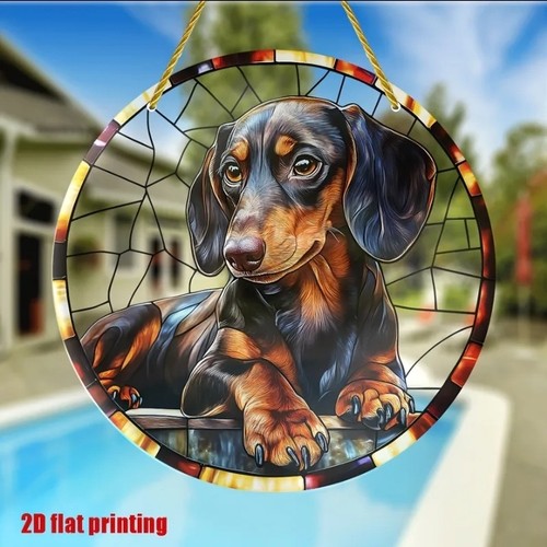 Dachshund suncatcher stained - dachshund,