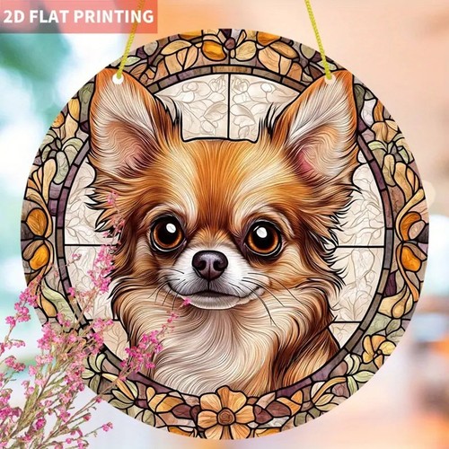 Chihuahua suncatcher stained - suncatcher,