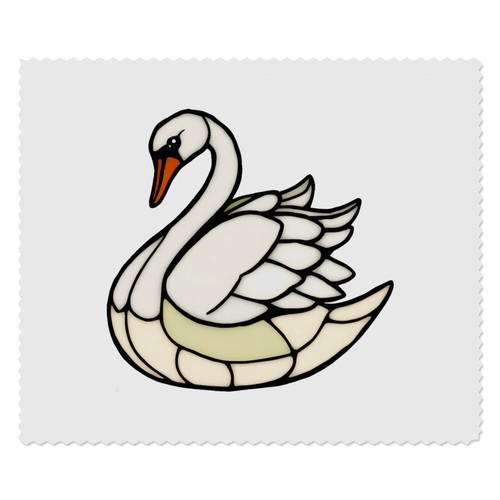Stained glass swan lens - 'stained, swan'