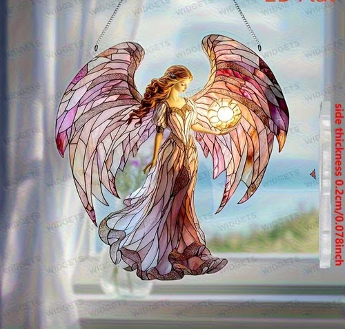 Stained glass angel sun - glass,