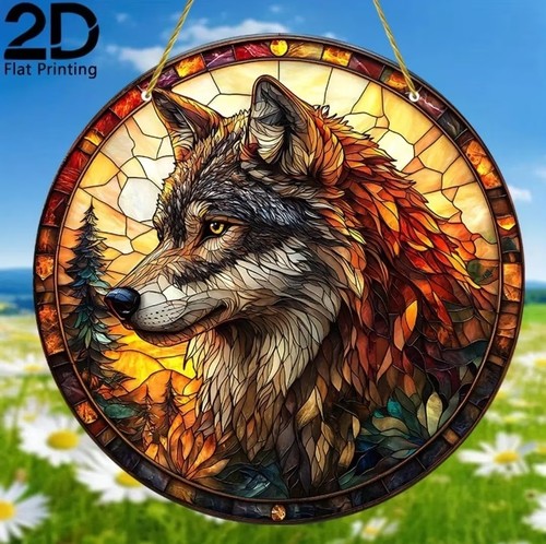 Grey wolf suncatcher - grey,